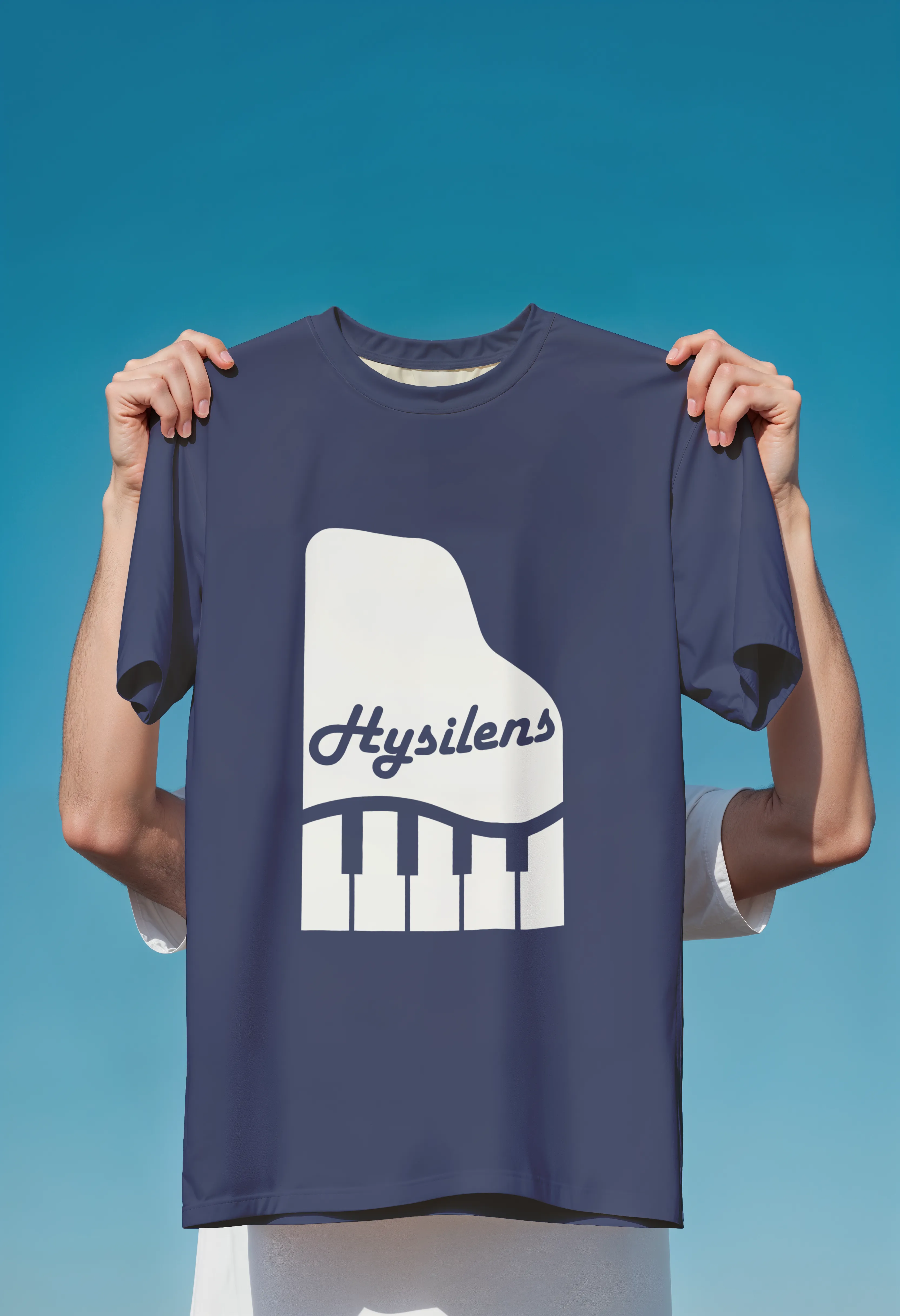Mockup T-Shirt Bleu (Logo Blanc Incrusté)