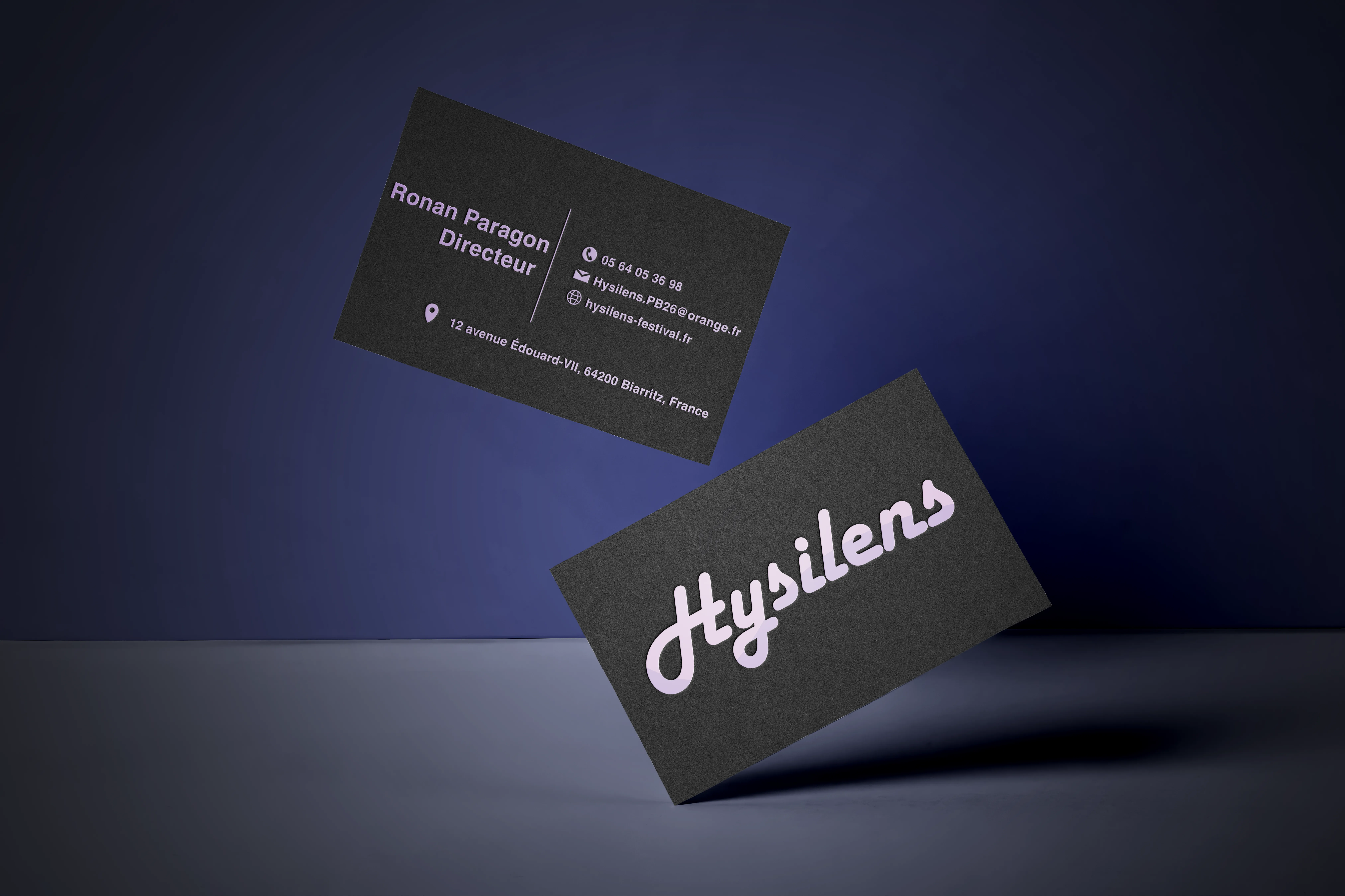 Carte de visite Typo Violet
